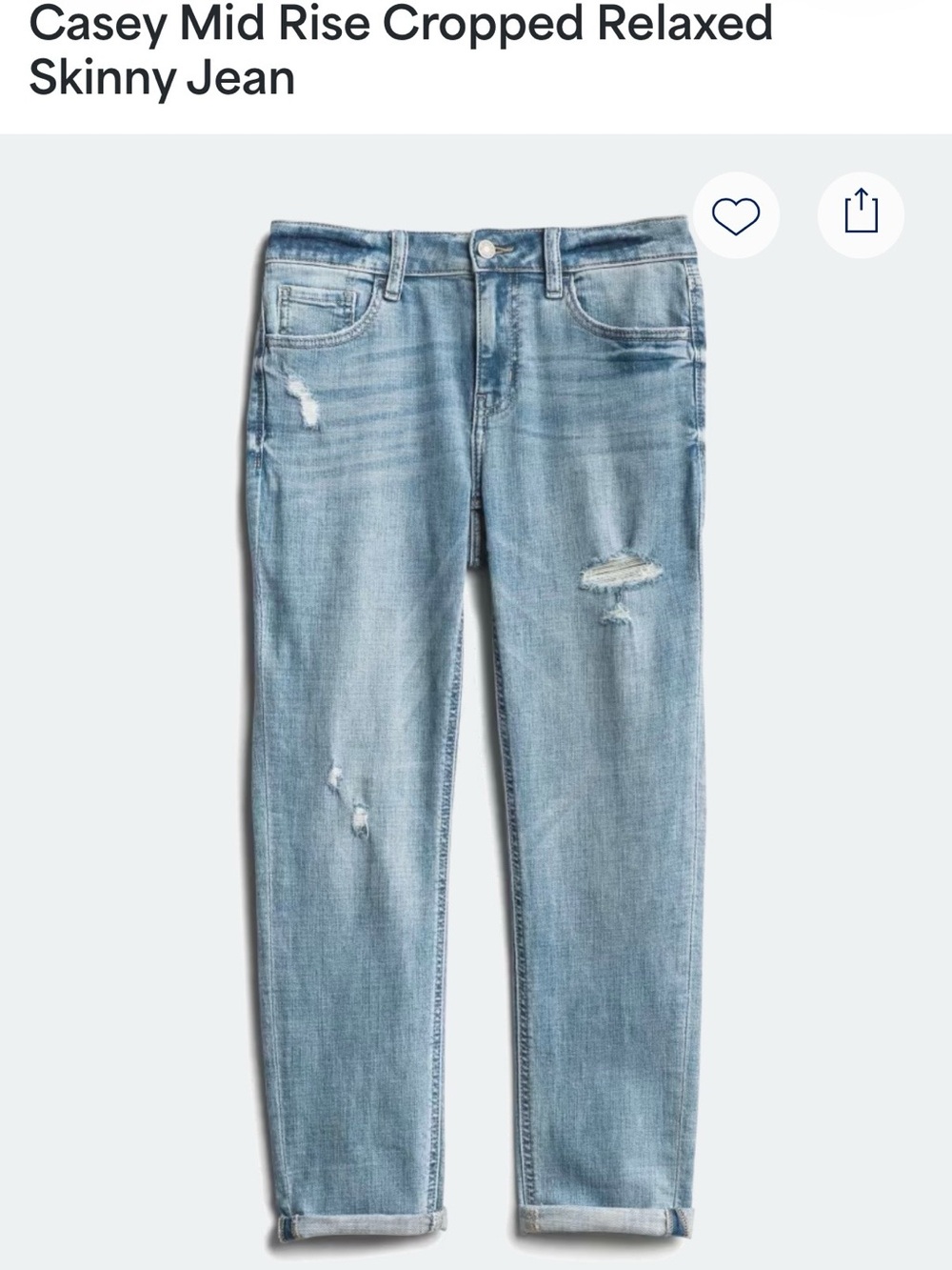 Studio Light Blue Distressed Cropped Jeans